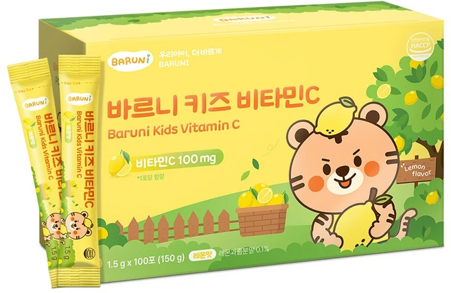 바르니 어린이 영양 키즈 비타민 C 레몬맛, 150g, 1박스 - 쿠팡