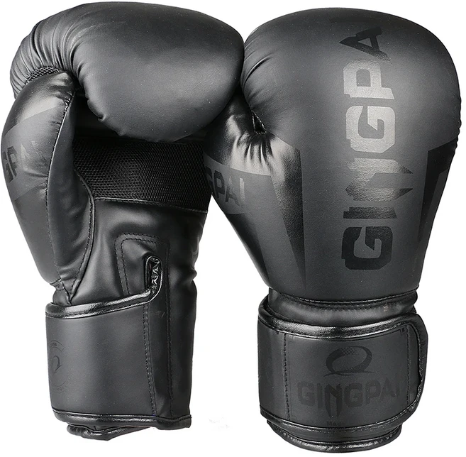 남성과 여성을위한 전문 권투 장갑 성인 무술 훈련 무에타이 파이팅 프리 스타일 복싱 샌드백 펀칭, 03 Black, 02 6oz, 1개