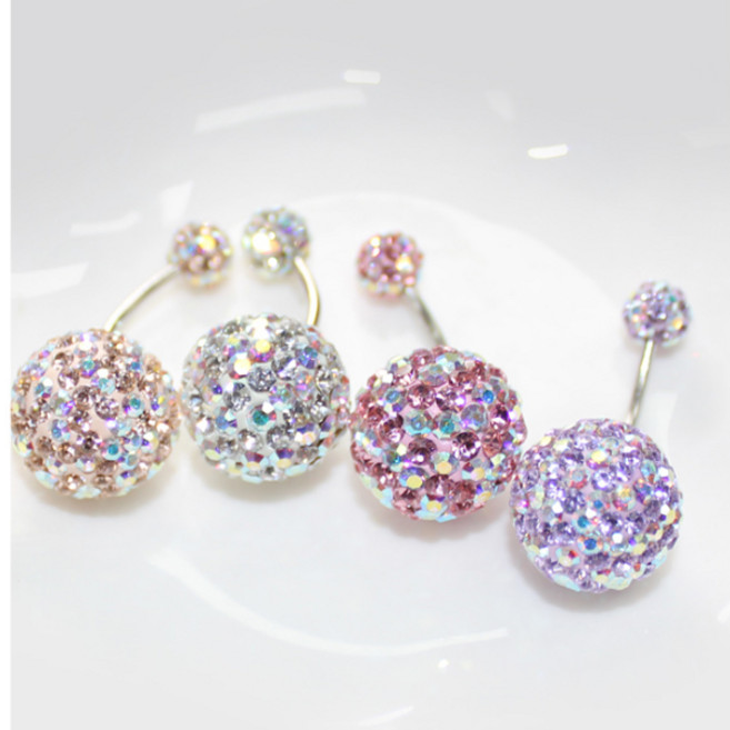 시크릿엠 써지컬스틸 홀로그램 믹스 컬러 바나나 귀 배꼽 피어싱 귀걸이 14mm