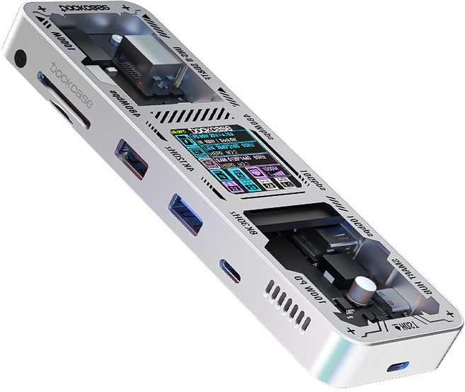 Dockcase 10合1 HUB集線器轉接器 PD SD卡 TF卡 4K@60Hz 雙螢幕擴展 (DPR10P), 太空銀, 1個