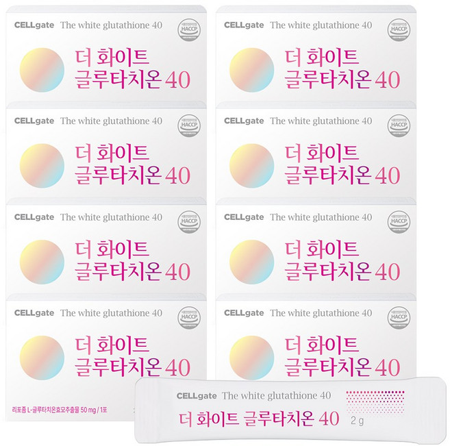 셀게이트 더 화이트 글루타치온40 30포, 60g, 8개