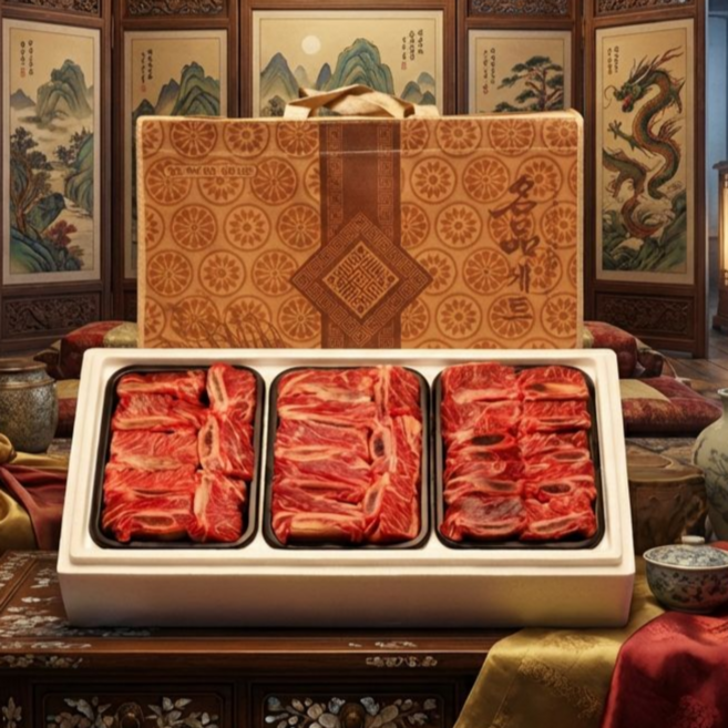 추석선물세트 지방 완벽제거 부드러운 무항생제 소갈비찜 3.2kg / 목초사육 S급, 1개