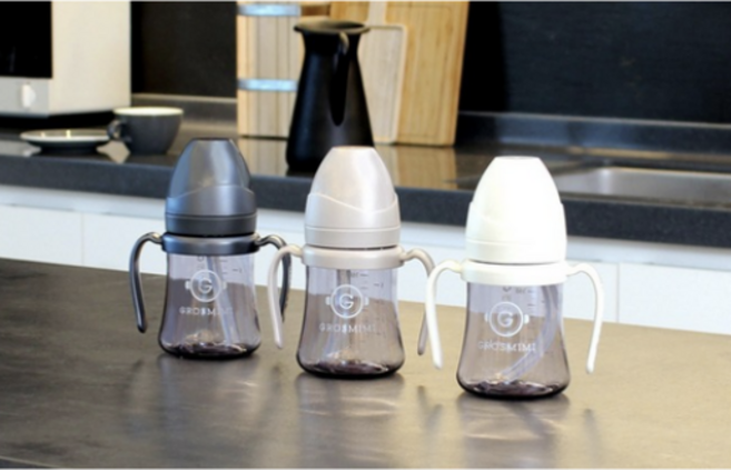 그로미미 PPSU 다크시리즈 빨대컵 200ml, 4개, 크림베이지