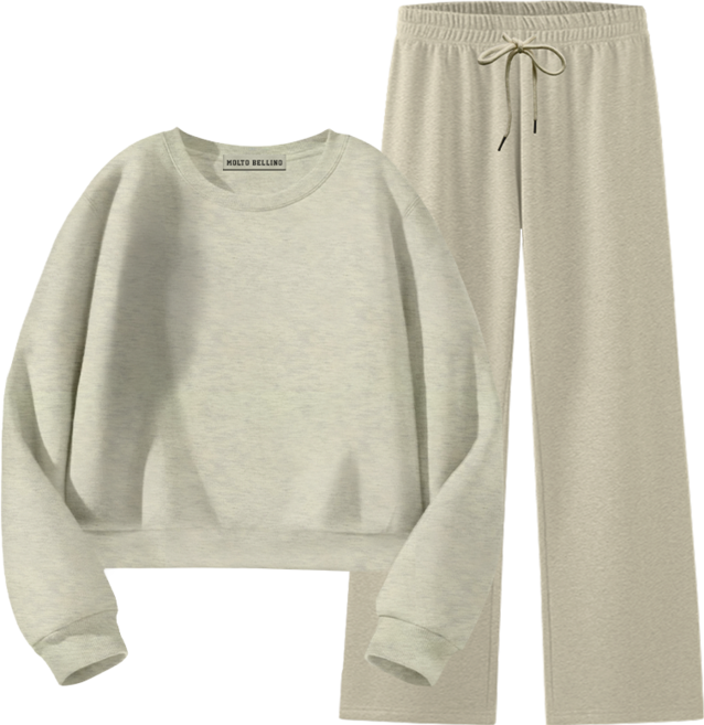 몰토벨리노 SF 무지 세미오버핏 크롭 맨투맨 일자팬츠 상하세트