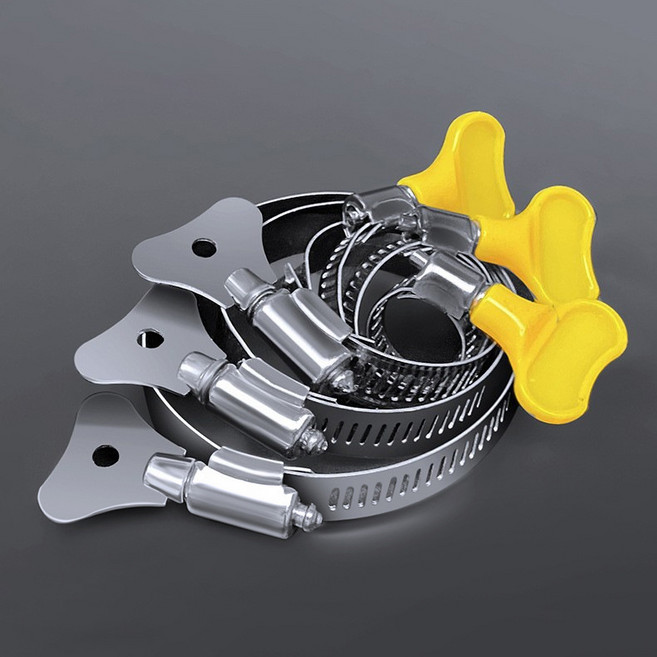 호스 클램프 스텐 조임 밴드 나비 손잡이 호수 반도 수도용, 호스고정밴드, 1개