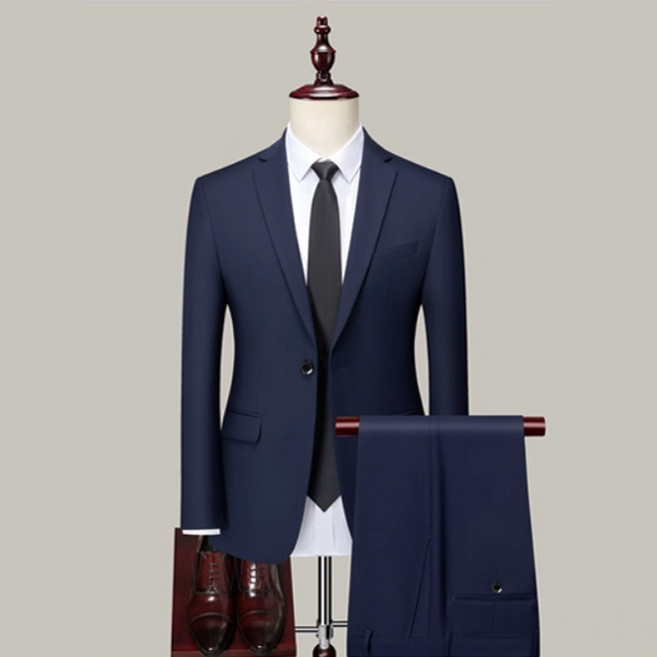 FANSYLI 남성 정장 세트 봄가을 슬림 정장자켓+정장바지 투피스 클럽 비즈니스 캐주얼 정장세트 X2412D18