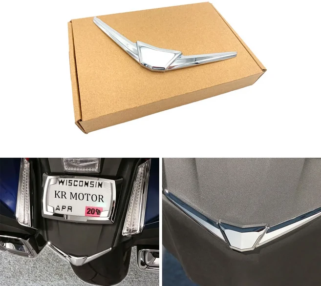 혼다 골드윙 GL1800 오토바이 후면 프론트 펜더 팁 트림 장식 커버 액세서리 투어 DCT 2018-23, 04 G10 Rear Chrome