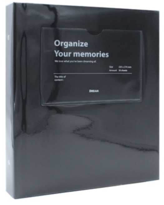 드림산업 오거나이즈 바인더 앨범 흑색내지, 블랙, 30매