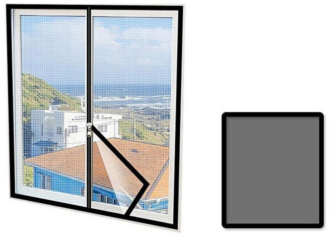 탈부착 창문틀 붙이는 창문 미세 방충망 모기장 지퍼 여닫이 셀프 사각 150x180cm