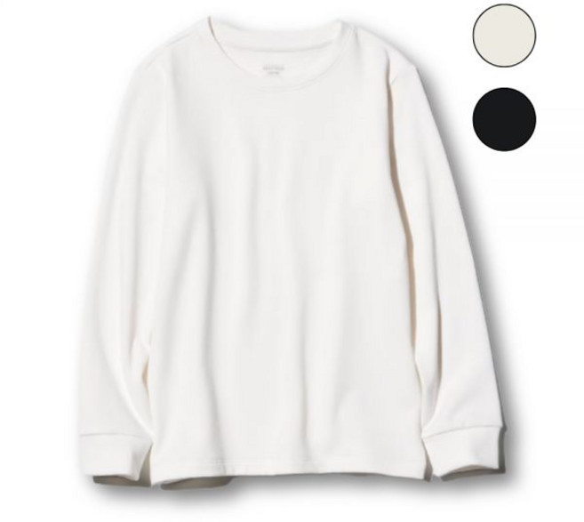 유니클로 키즈 겨울용 히트텍 방한 겨울 따뜻한 엑스트라 웜 코튼 크루넥 티셔츠 no.1784627