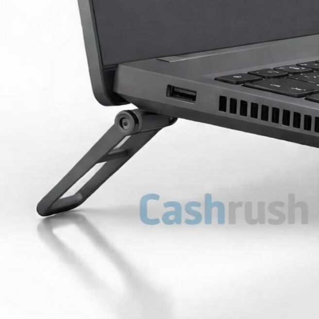 캐시러쉬 2단 각도조절 접이식 노트북 거치대, 1세트, 블랙