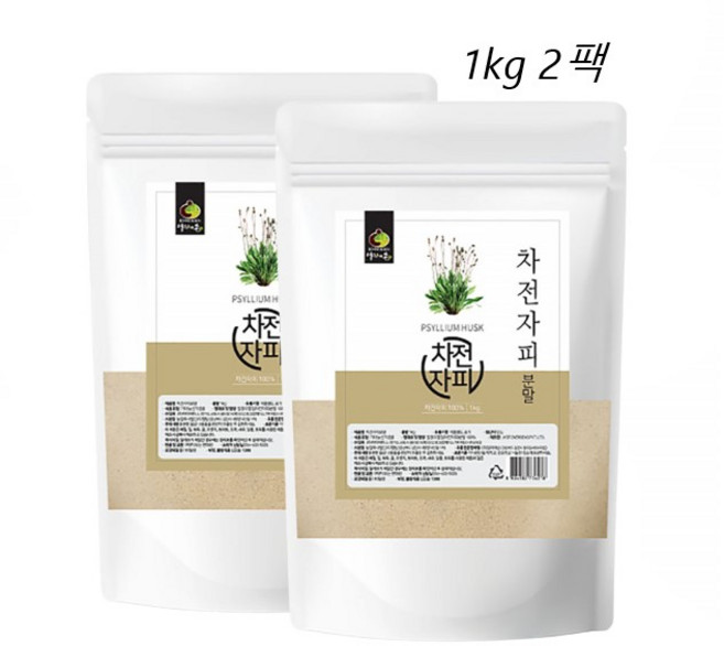 차전자피 가루 인도 식이섬유 1kg 2팩, 2개