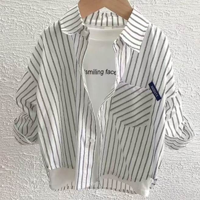 [앙디] F상의 퓨라인셔츠 (FE185)_(아동복 아동옷 기본 의류 남아용 공용 봄가을 남방 신학기셔츠 베이직)