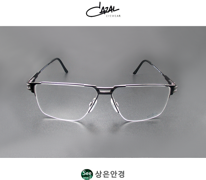 카잘 CAZAL 7076 COL 003 블랙 건 티타늄 스퀘어 안경