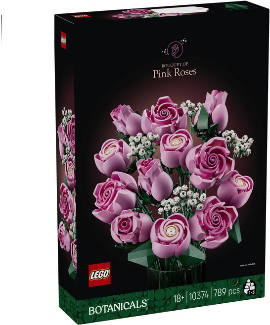LEGO 粉紅玫瑰植物花束 10374, 混色, 1個