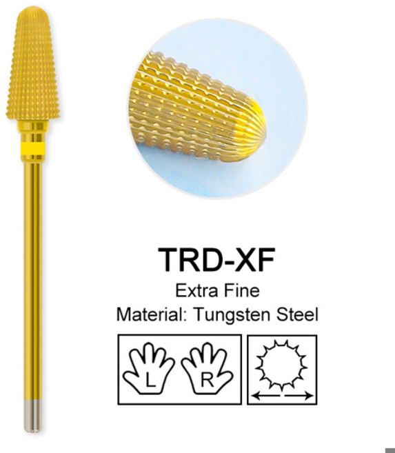 5 in 1 초경 네일 드릴 비트 듀얼 회전 화산 토네이도 밀링 커터 네일 광택 젤 리무버 매니큐어 도구 3/32, 6) TRDXF, [05] TRD-XF