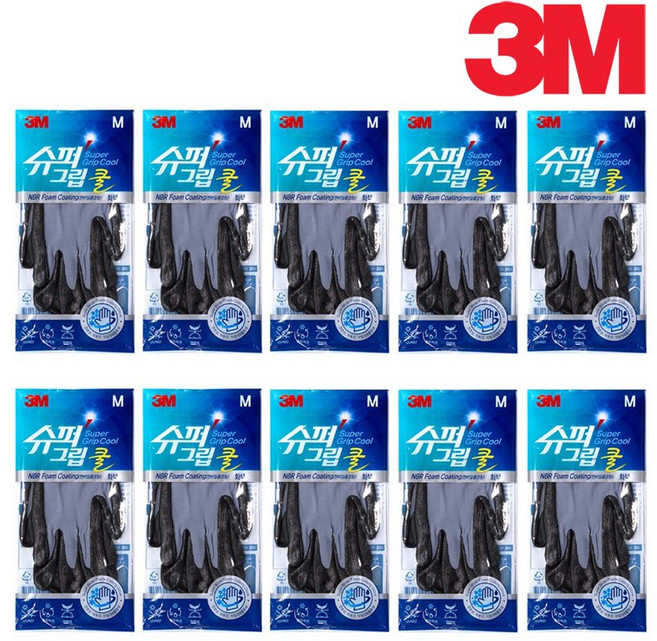 쓰리엠 슈퍼그립 쿨 양손 장갑 세트, 10개