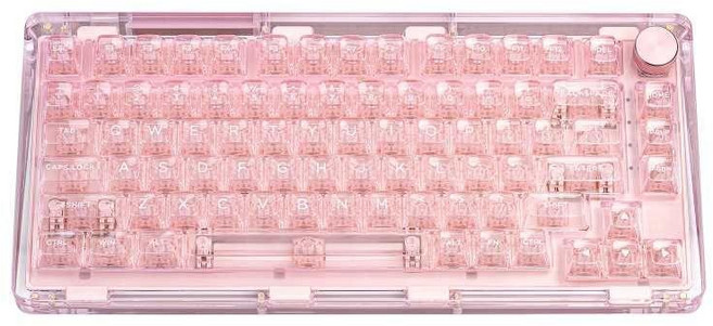KiiBOOM 팬텀 81 크리스탈 텐키리스 키보드, 핑크