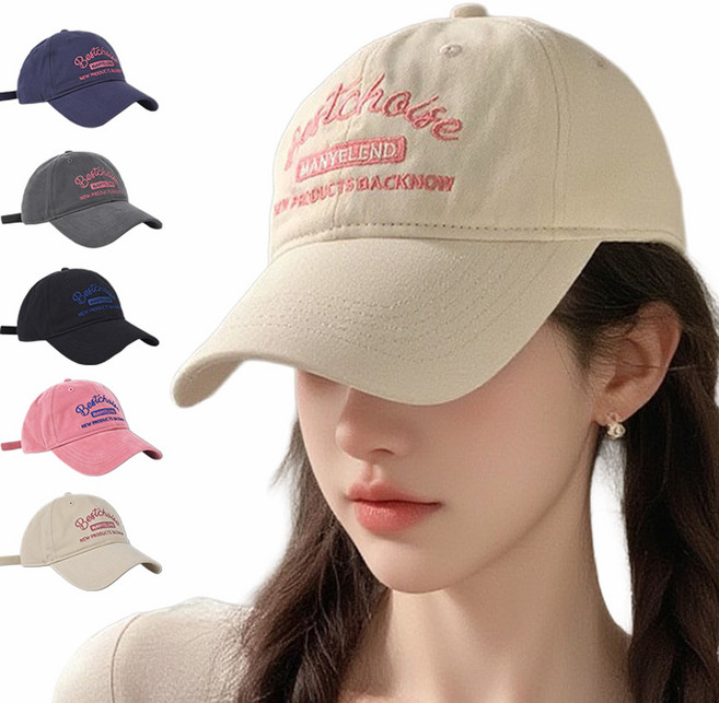 [HANNAL] 코튼 자수 로고 볼캡 남녀공용 패션 캡모자