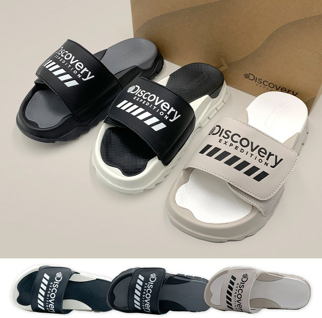 [백화점]디스커버리 슬리퍼 버킷 남녀 공용 슬라이드 클로그+파우치