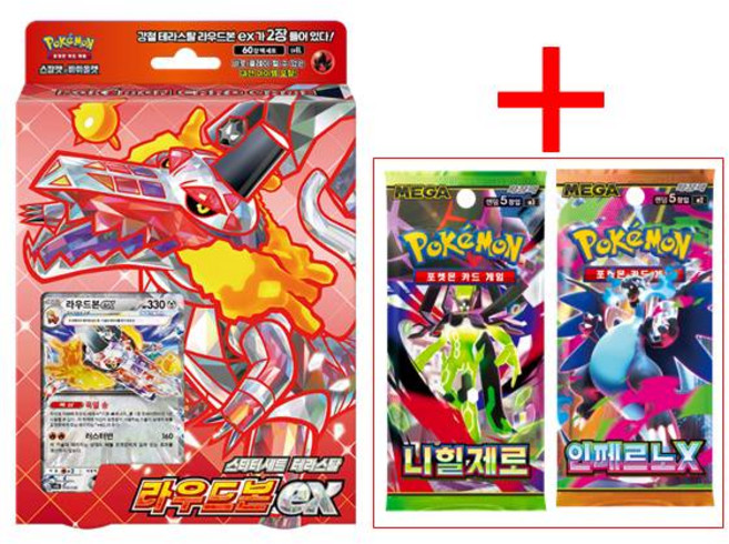 포켓몬카드게임 스타터세트 테라스탈 - 라우드본ex (인페르노X 니힐제로 각 1팩 증정), 1개