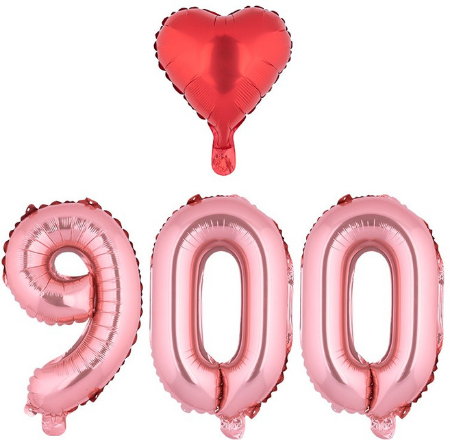 아트포유 100일 200일 300일 백일 풍선 이벤트 세트 4P, 1개, 핑크 골드 900