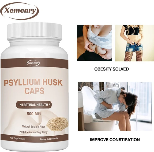 차전자피 캡슐 500mg - 천연 수용성 섬유질 장 해독 및 청소 체중 감량, 1개, 60정 - 쿠팡