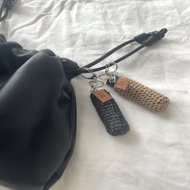 NO.7 라탄 뜨개 립밤 케이스 키링 립스틱 홀더