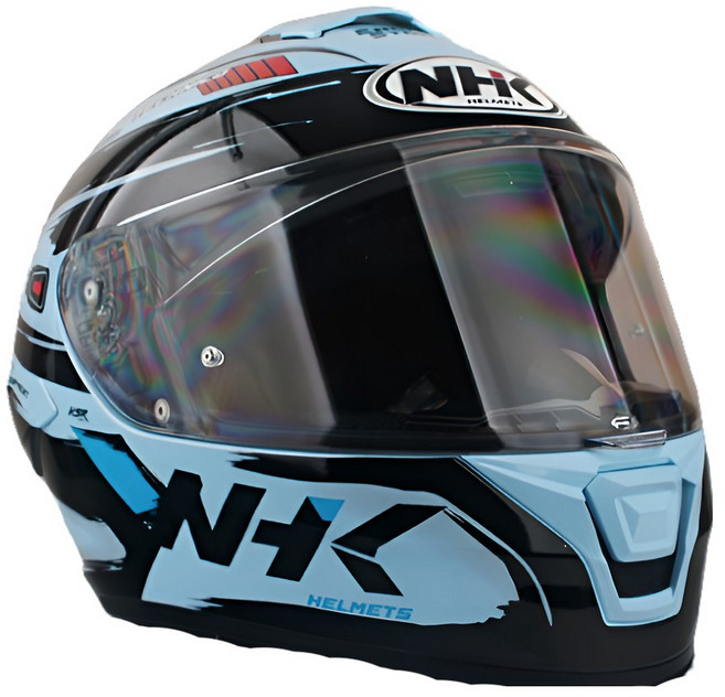 프로라이더스 NHK K5R 오토바이 헬멧 경량 싱글바이저 유광 풀페이스 오니수케블루파스텔, 오니수케