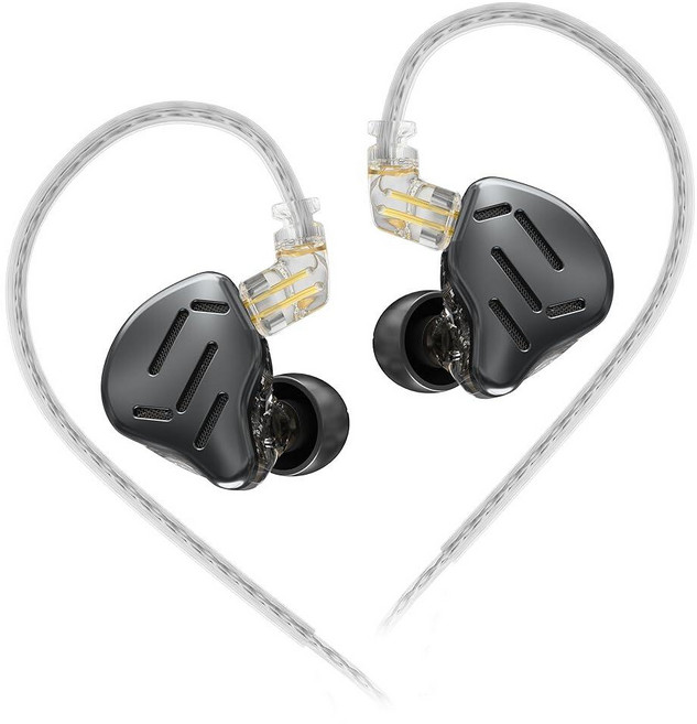 KZ Zax 인이어 헤드폰 7BA+1DD 하이브리드 16 드라이버 HiFi 노이즈 캔슬링 인이어 모니터 진 합금 쉘 금속 유선 이어폰 3.5mm 잭 탈착식 2핀 0.75mm, with Mic, ZAX Black