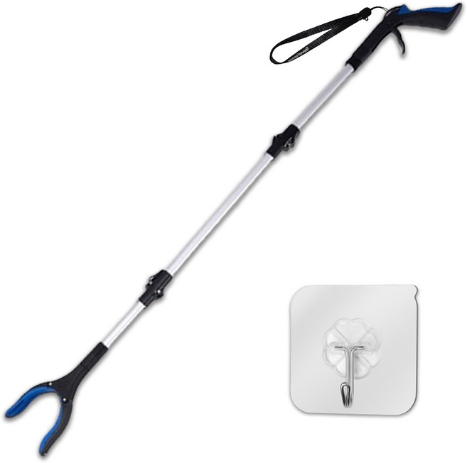 레브홈 잡아바 긴 접이식 다용도 집게, 파란색, 1개