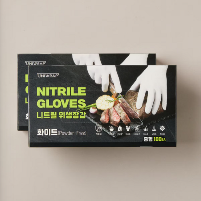 유니랩 니트릴장갑(중형) 100매*2입, 200개