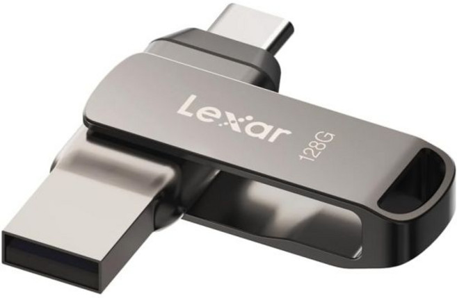 Lexar 512GB JumpDrive Dual Drive D400 USB 3.2 Type-C & Type-A 플래시 드라이브 (iPhone 15 저장 공간 확장 및 사진 백업, 128GB, 130MB/s