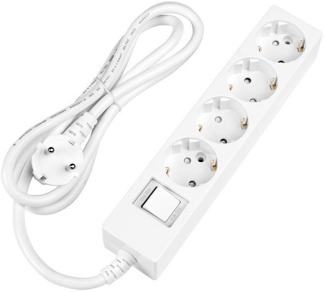 스윗홈 접지형 통합스위치 절전형 과부하차단 멀티탭 16A 4구, 4.5m, 화이트, 1개