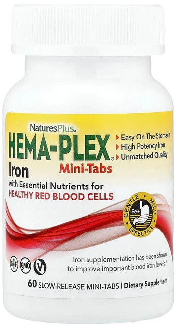 네이쳐스플러스 Hema-Plex 철분 함유 서방형 미니 정제 60정, 1개 - 쿠팡