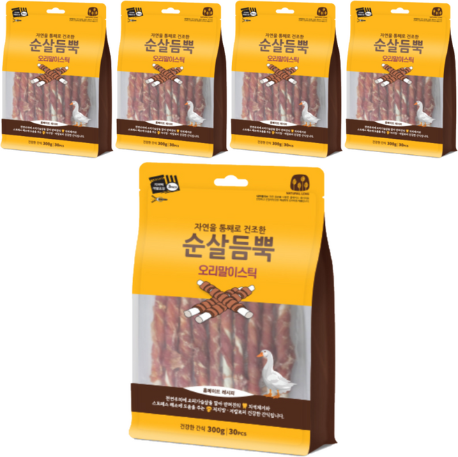 순살듬뿍 오리말이스틱 30P, 300g, 5개