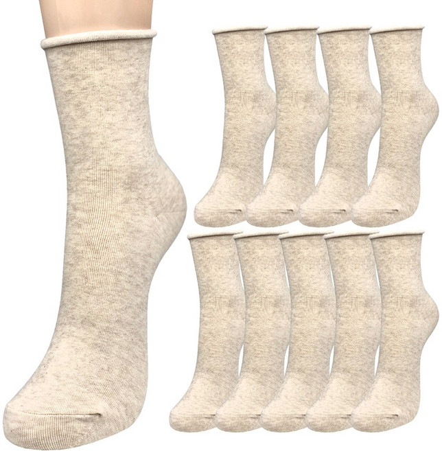 여자 조임방지 양말 돌돌이 무지 10켤레