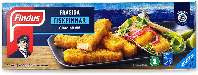 IKEA FOOD Findus 피쉬핑거스 피쉬커틀렛 명태 스틱, 450g, 1개