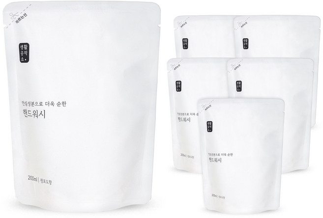 생활공작소 핸드워시 리필 청포도향, 200ml, 6개