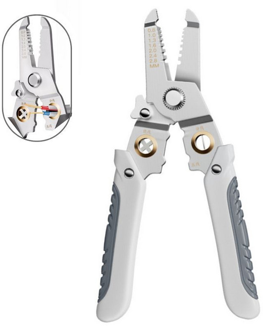 tinduo 와이어 전선 다기능 스트리퍼 전선 터미널압착기 피복 탈피기, 1개