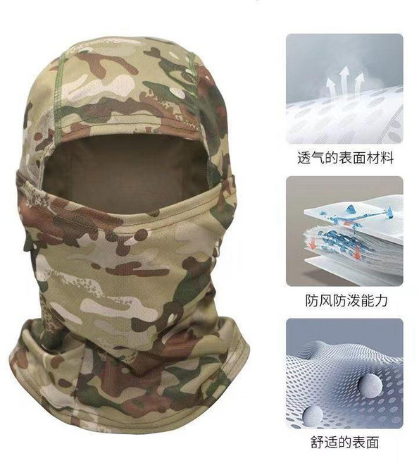 good 奔尼帽防曬面罩夏季男透氣速幹頭套戶外登山騎行圓邊帽釣魚帽, 薄頭套- 留言 顏色