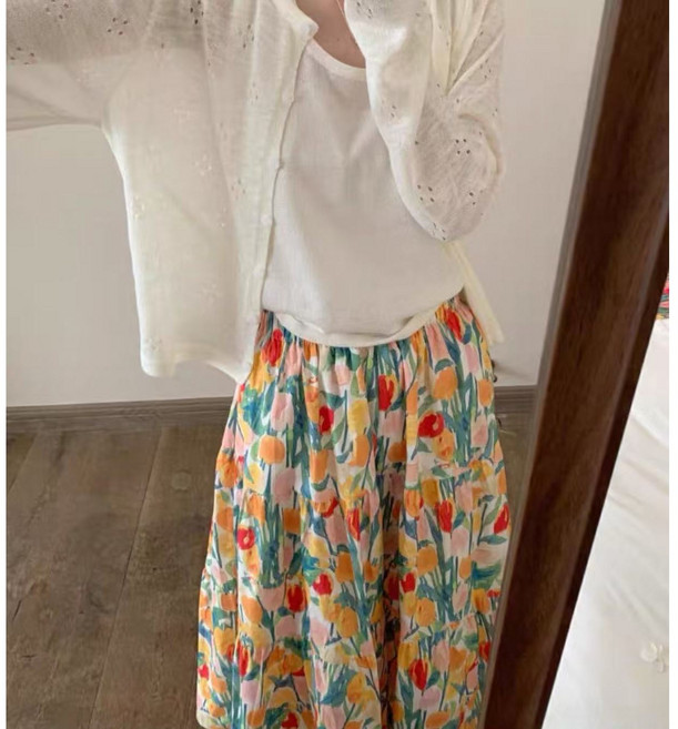 Siluno 데일리 펀칭 니트 카디건