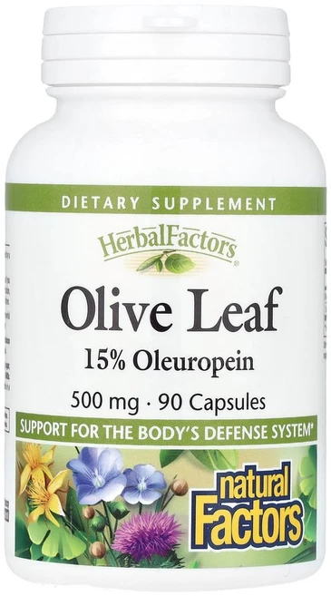 네추럴팩터스 허벌팩터 올리브 리프 500mg 올러유러핀 캡슐 무설탕 글루텐 프리, 90개입, 1개, 90정 - 쿠팡