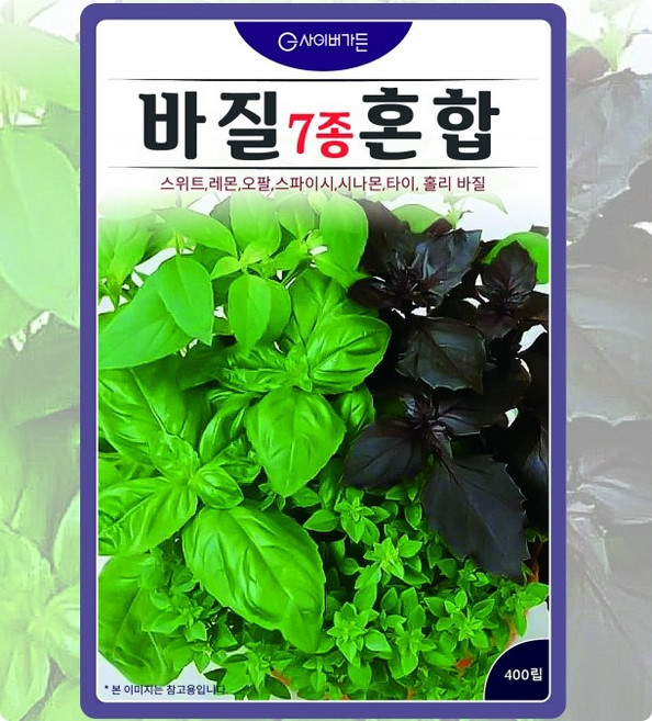 바질 7종 혼합 400립 쌈허브 허브차 샐러드용 꽃차용 식용허브