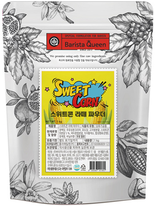 바리스타퀸 스위트콘 라떼 1Kg, 1개, 1개입