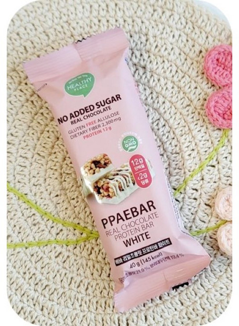 제로슈가 프로틴바 빼바 리얼초콜릿 프로틴바 화이트, 40g, 4개