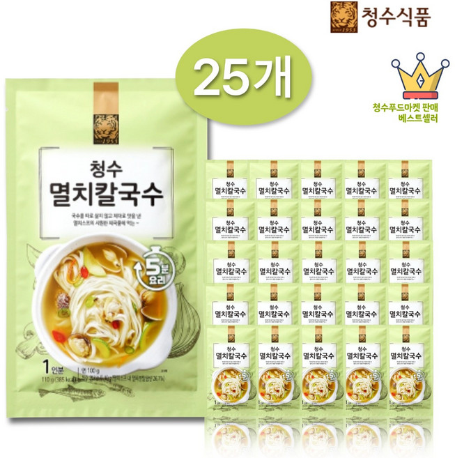 청수 멸치 칼국수 110g x 25개 (국수300g 1개 증정)