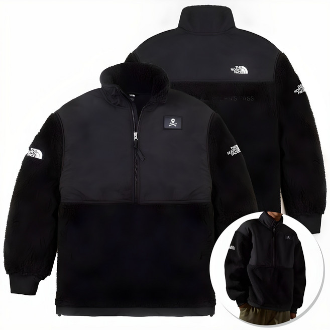 노스페이스 콘래드 플래그 스트리트 아노락 반집업 양털 플리스