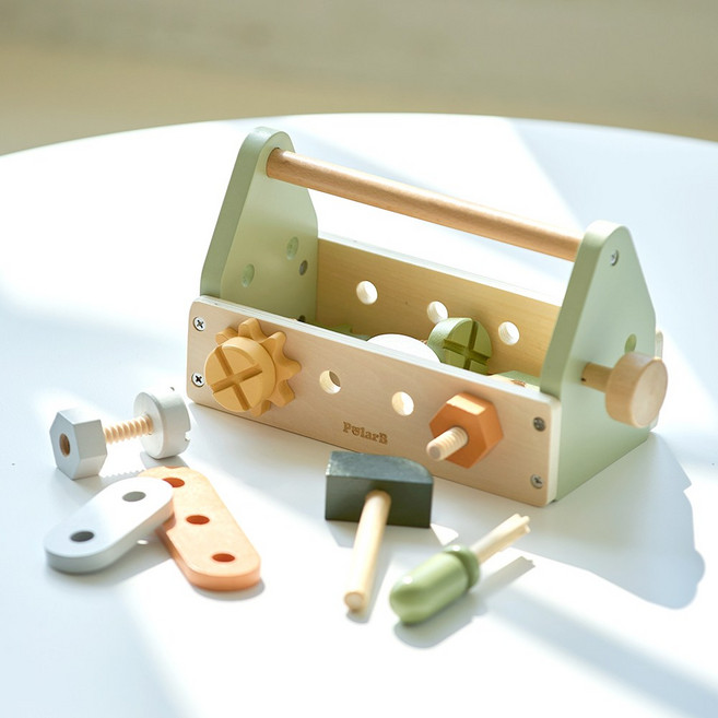 폴라비 아기 공구놀이 세트 유아 원목 장난감 역할놀이 3세 4세 5세, 1개, 1개