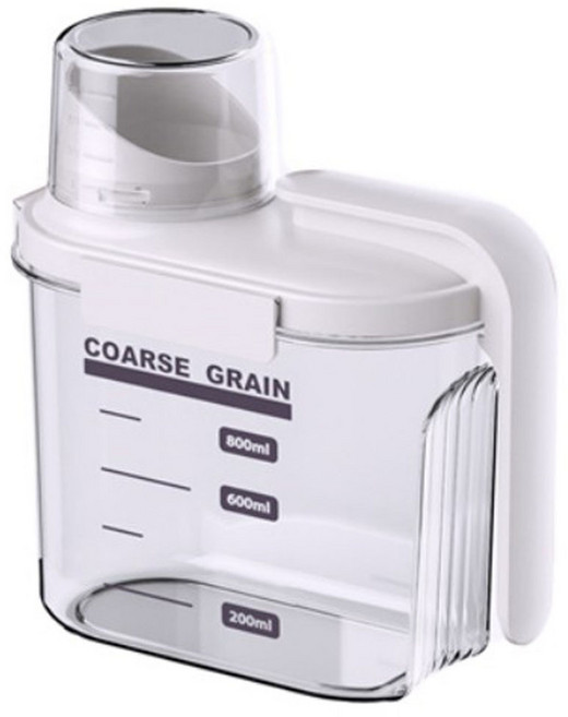 YEAAYE 손잡이형 잡곡 밀폐 보관 용기 JG6001-3, 1개, 아이보리화이트